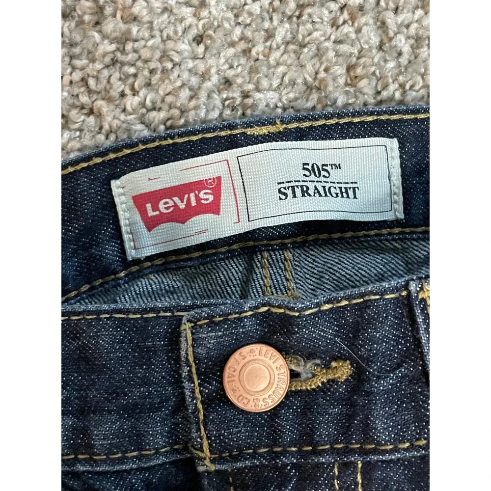 Levi's 505 Regular Straight Jeans Kids 14 27 x 27 Reg Dark Indigo Denim Pants